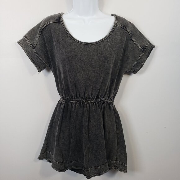 We The Free Dresses & Skirts - We The Free ~Free People Acid Wash Dress Womens Small S  Gray Short Sleeve /A190